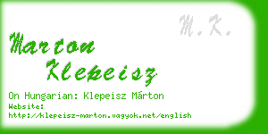marton klepeisz business card