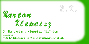 marton klepeisz business card